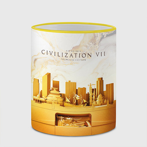 Кружка цветная Civilization VII / 3D-Желтый кант – фото 2