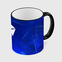 Кружка 3D Jeep blue poly, цвет: 3D-черный кант