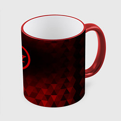 Кружка 3D Foo Fighters red poly, цвет: 3D-красный кант