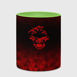 Кружка 3D Goblin Slayer red poly, цвет: 3D-белый + светло-зеленый — фото 2