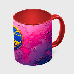 Кружка 3D Голден Стэйт Уорриорз в розовом, цвет: 3D-белый + красный