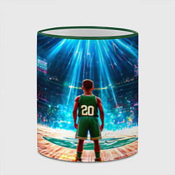 Кружка 3D Двадцатый из Бостон Селтикс, цвет: 3D-зеленый кант — фото 2