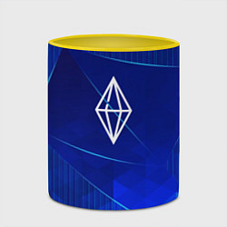 Кружка 3D The Sims blue poly, цвет: 3D-белый + желтый — фото 2