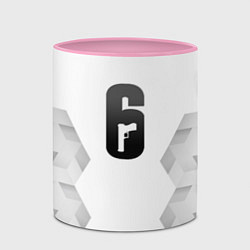Кружка 3D Rainbow Six white poly, цвет: 3D-белый + розовый — фото 2