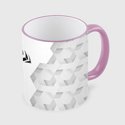 Кружка 3D Warframe white poly, цвет: 3D-розовый кант