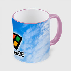 Кружка 3D Mindows 98 logo, цвет: 3D-розовый кант