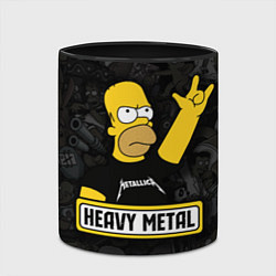 Кружка 3D Heavy metal Гомер симпсон, цвет: 3D-белый + черный — фото 2