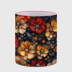 Кружка 3D Объемные бутоны цветов, цвет: 3D-розовый кант — фото 2