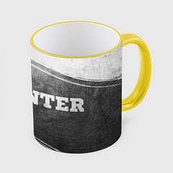 Кружка 3D Inter - grey gradient по-горизонтали, цвет: 3D-желтый кант