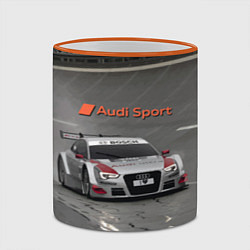 Кружка 3D Автогонки на шорт-треке Audi sport racing team, цвет: 3D-оранжевый кант — фото 2