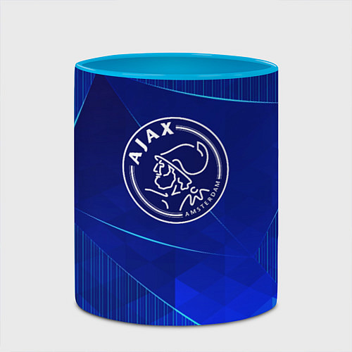 Кружка цветная Ajax blue poly / 3D-Белый + небесно-голубой – фото 2