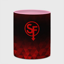 Кружка 3D Sally Face red poly, цвет: 3D-белый + розовый — фото 2