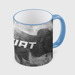 Кружка 3D Fiat - grey gradient по-горизонтали, цвет: 3D-небесно-голубой кант