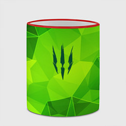 Кружка 3D The Witcher green poly, цвет: 3D-красный кант — фото 2