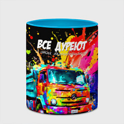 Кружка 3D Все дуреют с этих дальнобойщиков, цвет: 3D-белый + небесно-голубой — фото 2