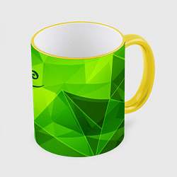 Кружка 3D Led Zeppelin green poly, цвет: 3D-желтый кант