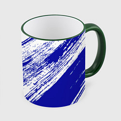 Кружка 3D The color is white and blue, цвет: 3D-зеленый кант