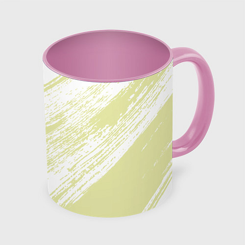 Кружка цветная The color is white and yellow / 3D-Белый + розовый – фото 1