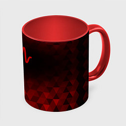 Кружка 3D Arctic Monkeys red poly, цвет: 3D-белый + красный