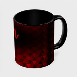 Кружка 3D Arctic Monkeys red poly, цвет: 3D-белый + черный