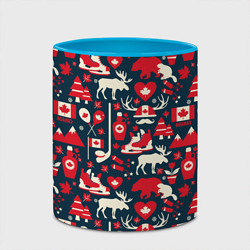 Кружка цветная Канада / 3D-Белый + небесно-голубой – фото 2