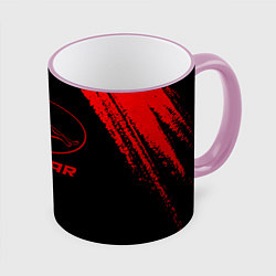 Кружка 3D Jaguar - red gradient, цвет: 3D-розовый кант