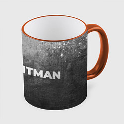 Кружка 3D Hitman - grey gradient по-горизонтали, цвет: 3D-оранжевый кант