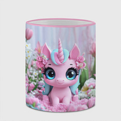 Кружка 3D Милая маленькая единорожка, цвет: 3D-розовый кант — фото 2