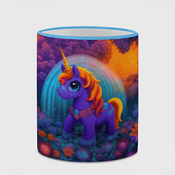 Кружка 3D Сказочный единорог, цвет: 3D-небесно-голубой кант — фото 2