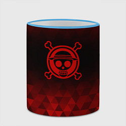 Кружка 3D One Piece red poly, цвет: 3D-небесно-голубой кант — фото 2