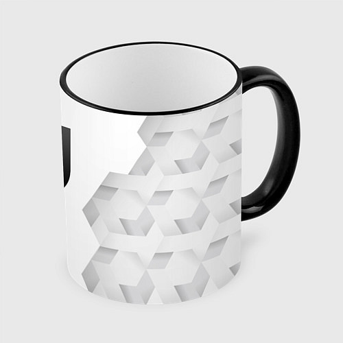 Кружка цветная Juventus white poly / 3D-Черный кант – фото 1