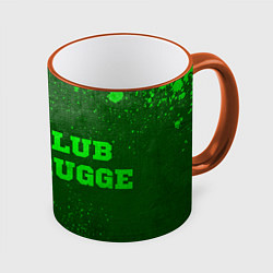 Кружка 3D Club Brugge - green gradient по-горизонтали, цвет: 3D-оранжевый кант