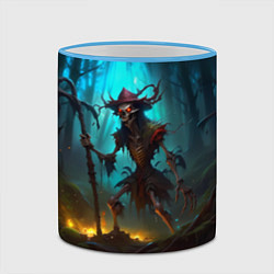 Кружка 3D Скелет в мрачном лесу, цвет: 3D-небесно-голубой кант — фото 2