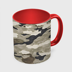 Кружка 3D Песочный камуфляж, цвет: 3D-белый + красный