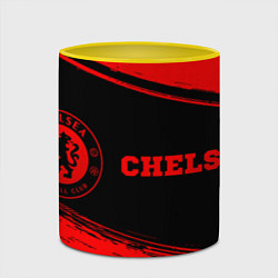 Кружка 3D Chelsea - red gradient по-горизонтали, цвет: 3D-белый + желтый — фото 2