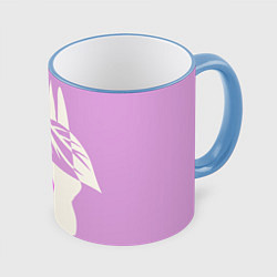 Кружка 3D Вишневый коллаж, цвет: 3D-небесно-голубой кант