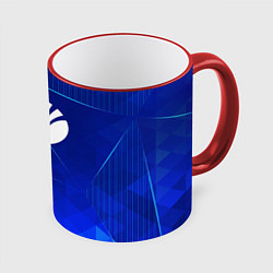 Кружка 3D Daewoo blue poly, цвет: 3D-красный кант