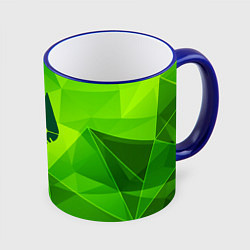 Кружка 3D Stray green poly, цвет: 3D-синий кант