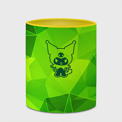 Кружка цветная Kuromi green poly / 3D-Белый + желтый – фото 2