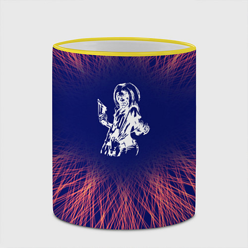 Кружка цветная Iron Maiden red energy / 3D-Желтый кант – фото 2