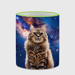 Кружка 3D Сибирская кошка в космосе, цвет: 3D-светло-зеленый кант — фото 2