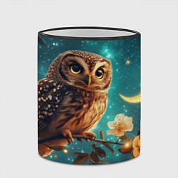 Кружка 3D Сова на фоне ночного неба, цвет: 3D-черный кант — фото 2