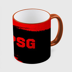 Кружка 3D PSG - red gradient по-горизонтали, цвет: 3D-оранжевый кант