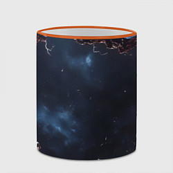 Кружка 3D Объемная дыра в стене текстура, цвет: 3D-оранжевый кант — фото 2