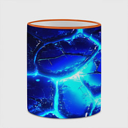 Кружка 3D Синие плиты лед, цвет: 3D-оранжевый кант — фото 2