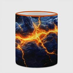 Кружка 3D Молнии в разбитом небе, цвет: 3D-оранжевый кант — фото 2