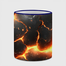 Кружка 3D Лава и разлом плит, цвет: 3D-синий кант — фото 2