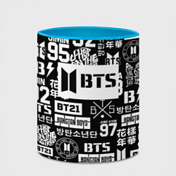 Кружка 3D Bangtan Boys pattern black, цвет: 3D-белый + небесно-голубой — фото 2