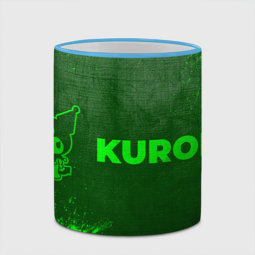 Кружка цветная Kuromi - green gradient по-горизонтали / 3D-Небесно-голубой кант – фото 2