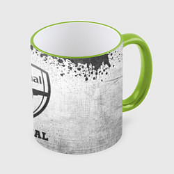 Кружка 3D Arsenal - white gradient, цвет: 3D-светло-зеленый кант